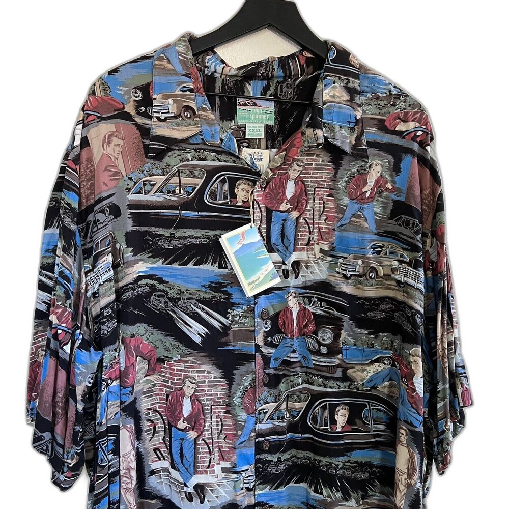 Reyn Spooner Rare collectible Mens Rayon James Dean All Over Print  Shirt XXXL - Picture 2 of 8